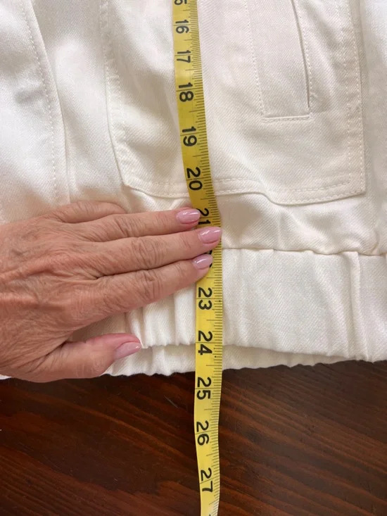 Zara Linen Blend Oversized Bomber Jacket in Cream - Size S - Picture 10 of 10